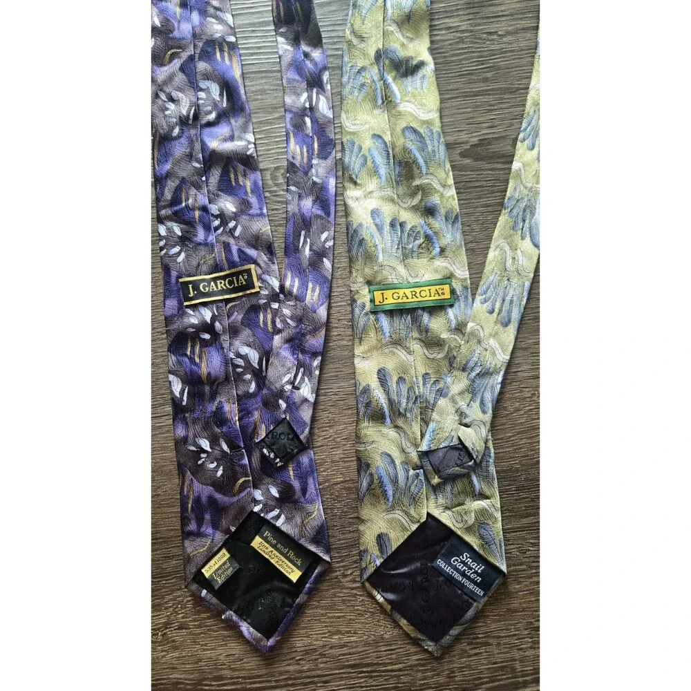 J. Garcia Limited Edition Silk Abstract Tie Lot 2 – Purple & Brown Woven